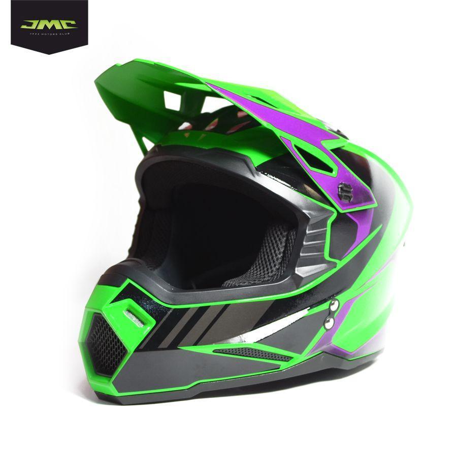 Шлем кроссовый SHOCK M1 GREEN/PURPLE Шлем кроссовый SHOCK M1 GREEN/PURPLE