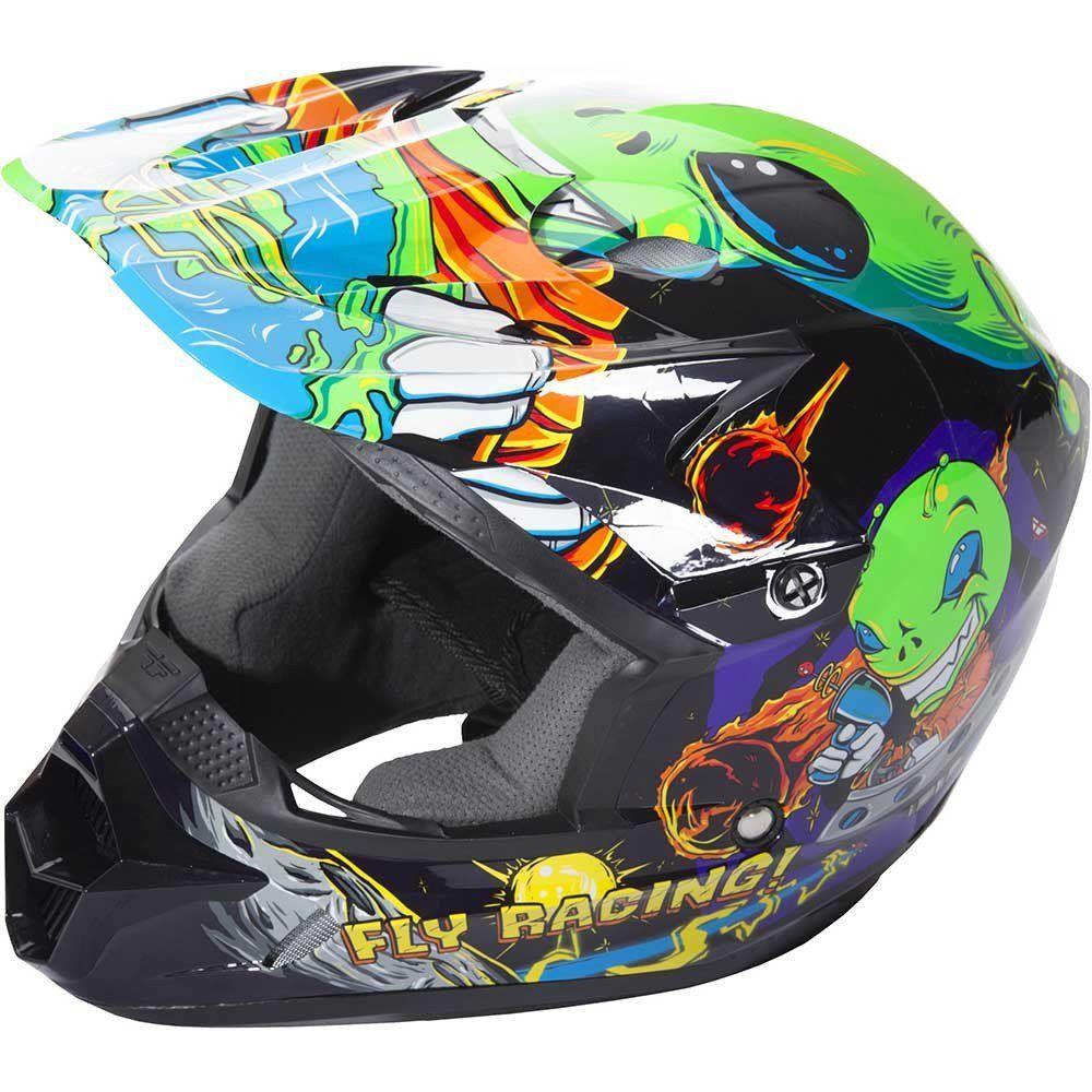 Шлем подростковый кросс YOUTH FLY KINETIC INVAZION Green/Black